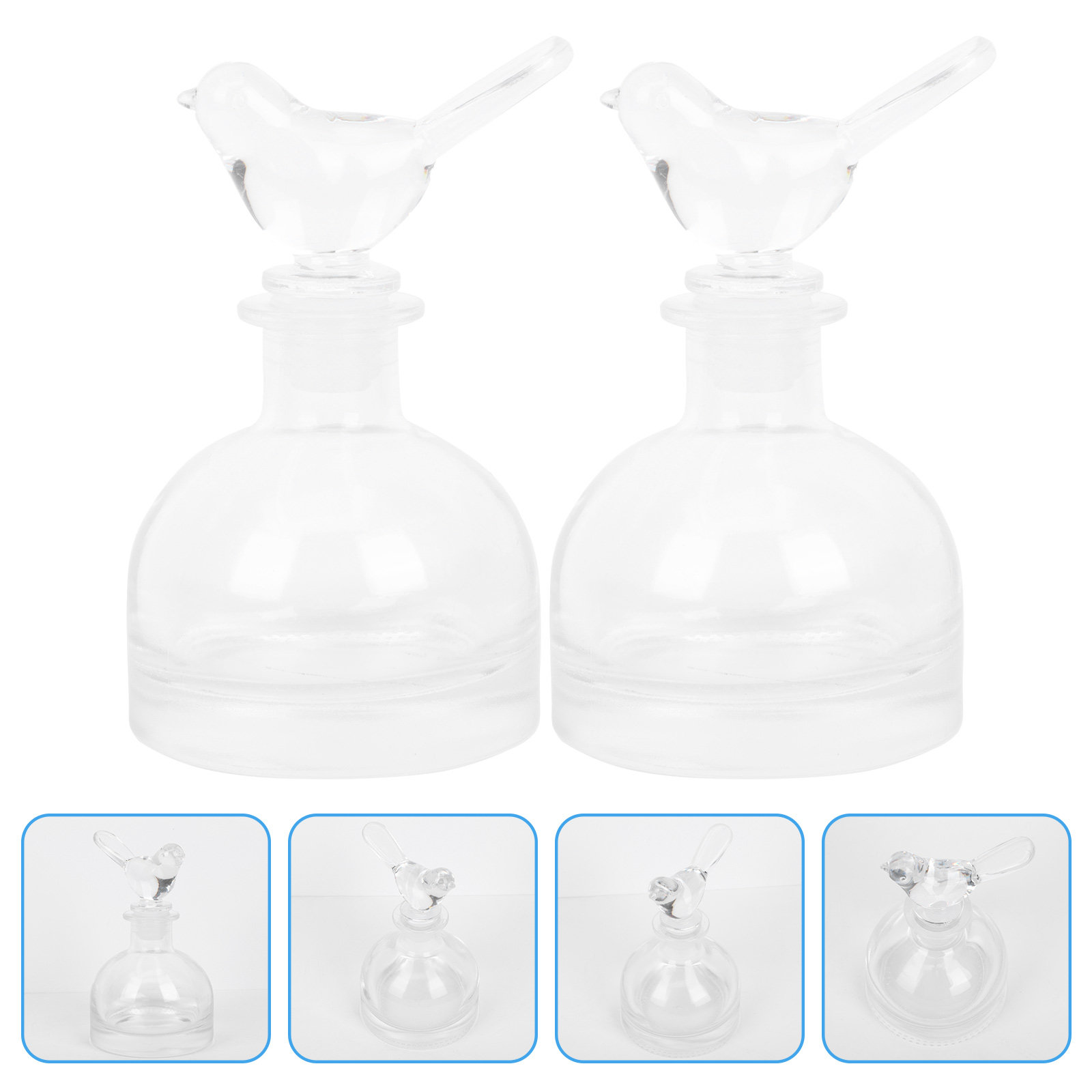 Home Fragrance - 2 stuks glazen parfumflesjes premium helder