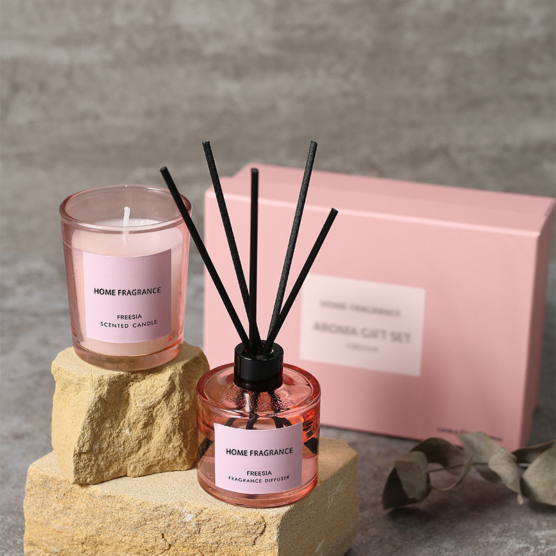 Home Fragrance Candles - Premium rietdiffuser en kaars cadeauset, langdurige