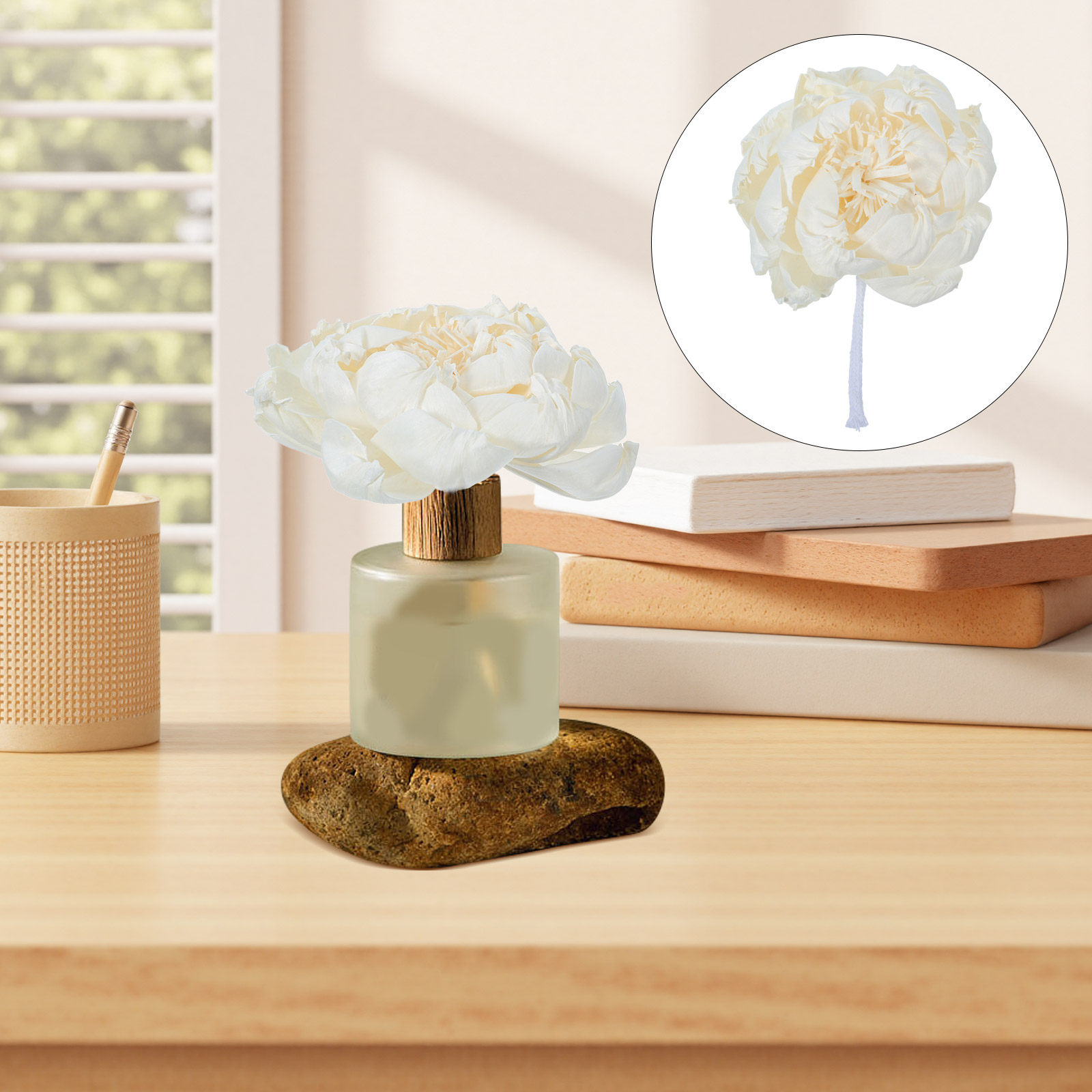 Home Fragrance - Pioenroos Geurverspreider 12Cm Kunstmatige Pioenrozen Bloemgeurende
