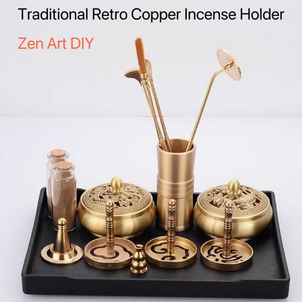 Xmas Home Fragrance - Pure koperen wierookhouder set voor thuis,