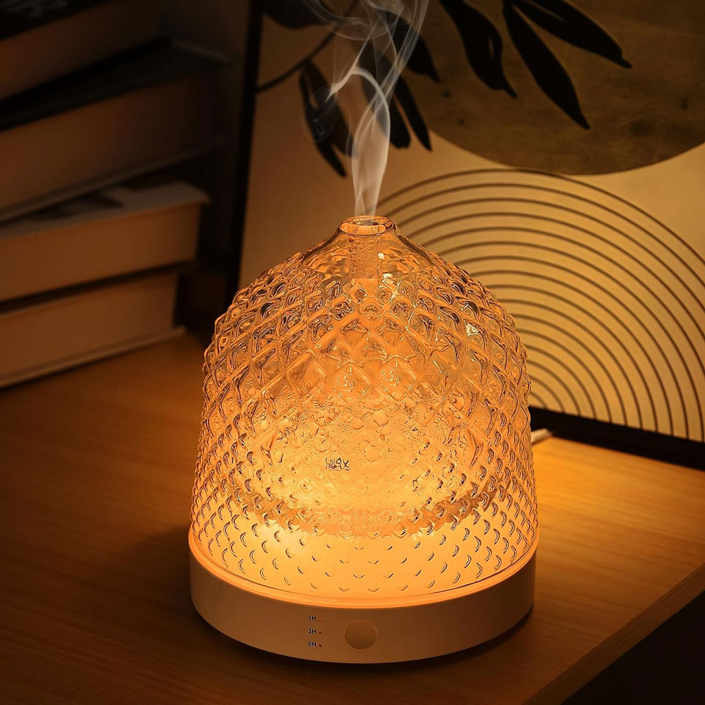 Home Fragrance Electric Diffuser - Elektrische glazen ultrasone aromadiffuser 200ML, hotelgeurdiffuser,