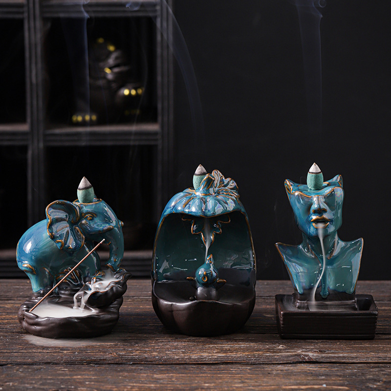 Home Fragrance Candles - Keramische Europese Amerikaanse Standbeeld Backflow Wierookbrander,