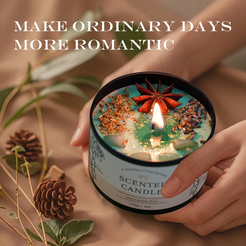 Home Fragrance - Creatieve kristallen aromatherapiekaars 6OZ - langdurig