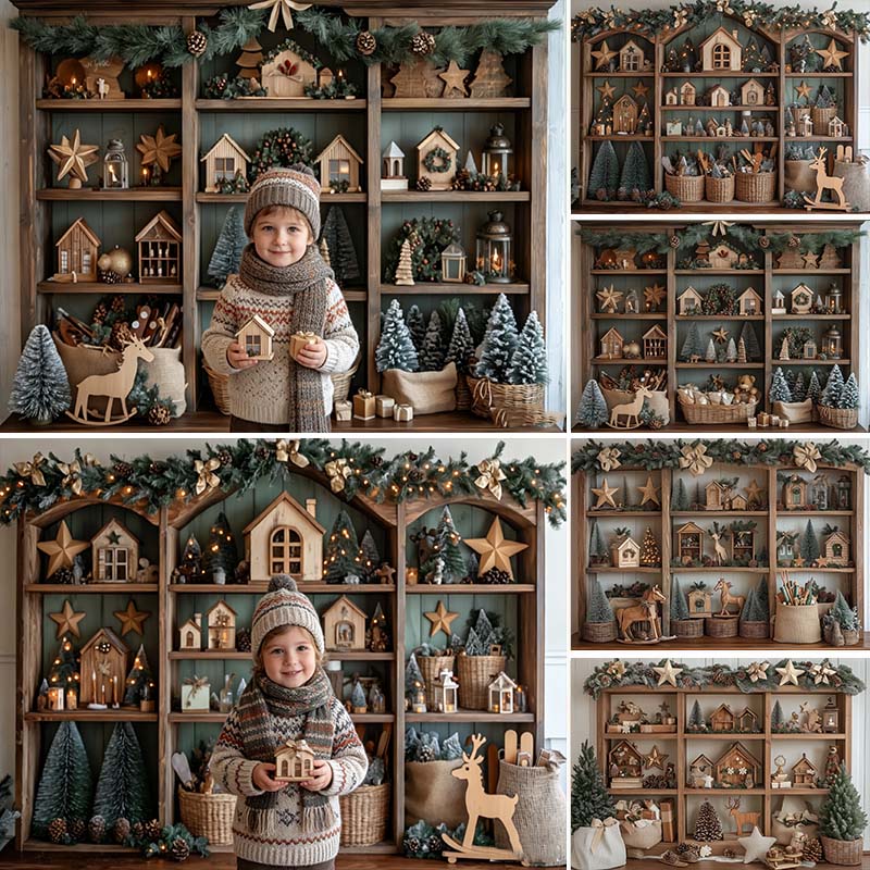 Home Fragrance Gingerbread - LS Groene Kerstkeuken Achtergrondfotografie Peperkoekhuis Kast