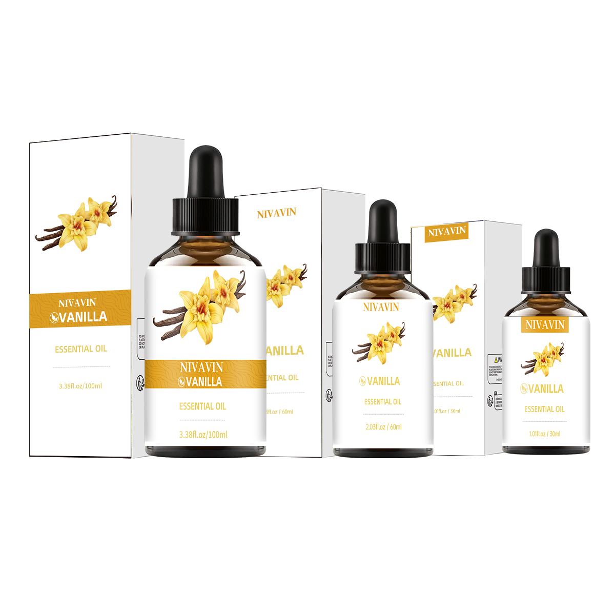 Home Fragrance Co - NIVAVIN 30ml/60ml/100ml vanille etherische olie, natuurlijk