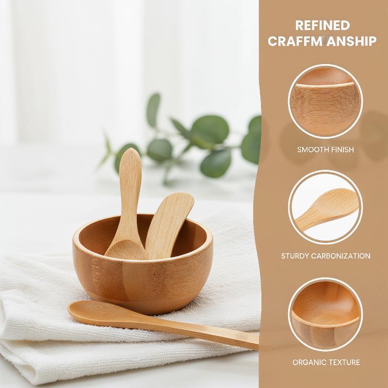 Fragrance Oil Set - 3-delige mini bamboe DIY gezichtsmasker mengkom