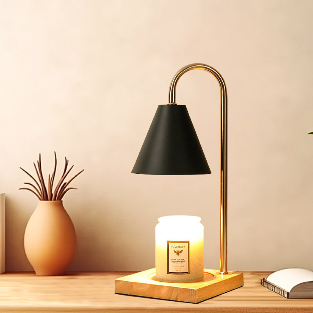 Home Fragrance Lamp - Moderne Kaarsenwarmerlamp Houten Aromalamp Geurlicht Slaapkamer