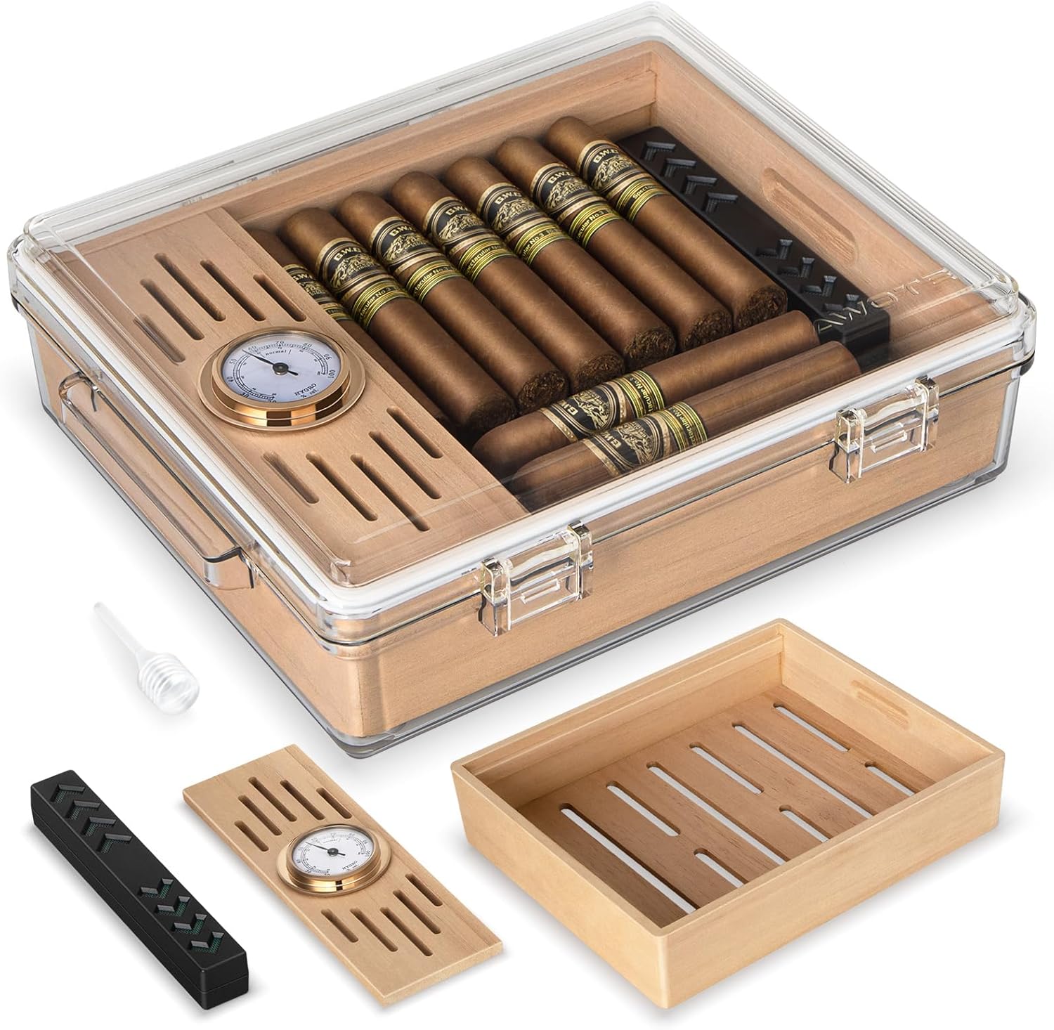 Acryl sigaren humidor, doos me - Home Fragrance Maple Walnut recensie en prijs